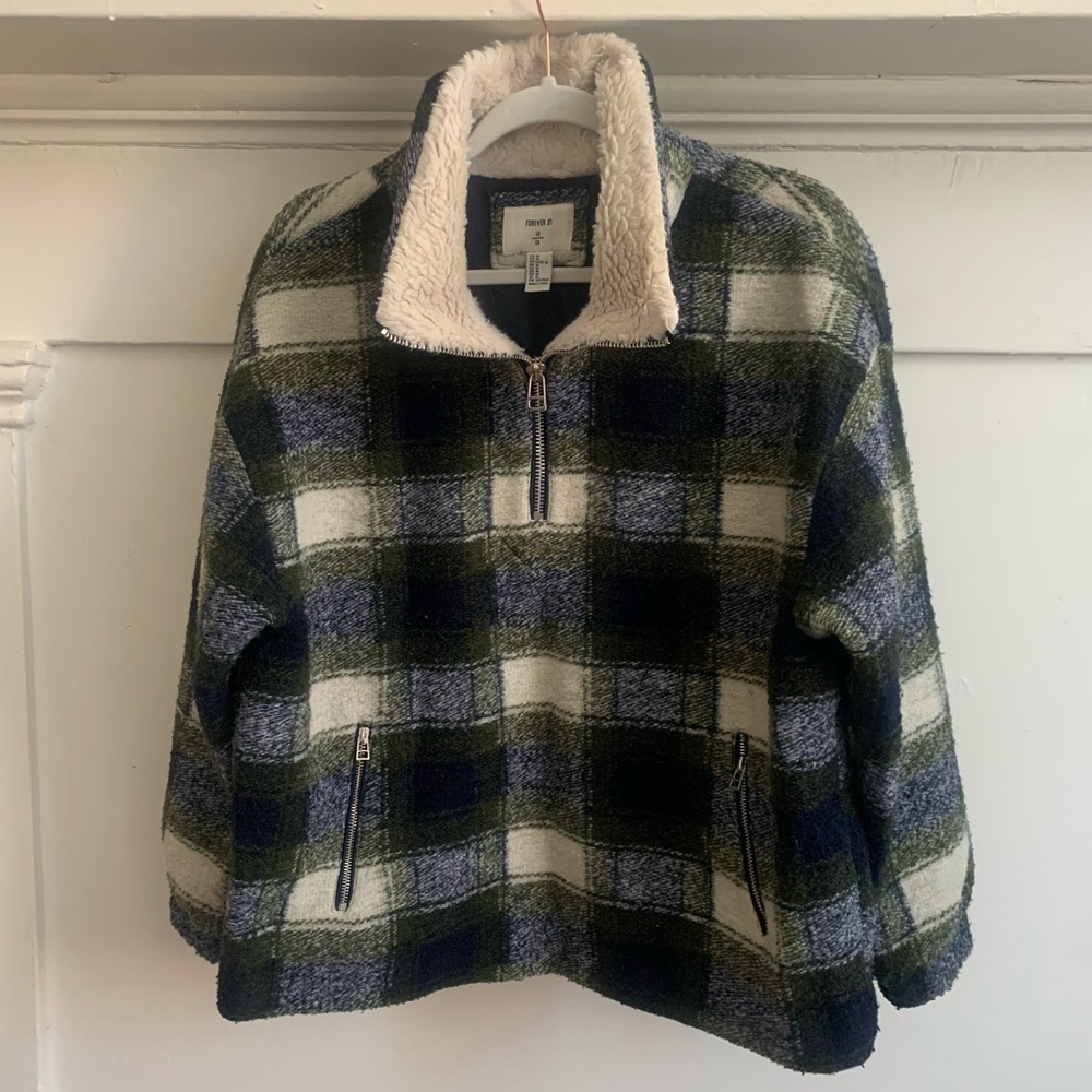 Forever 21 pullover sweater fur collar